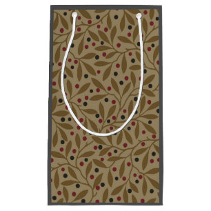 Leaf Berry Classic Colorful Pretty Pattern Art Small Gift Bag