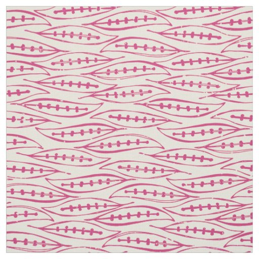 leaf block pink ivory fabric
