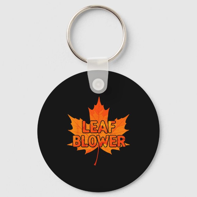 Leaf Blower Autumn Funny Halloween Matching Couple Keychain (Front)