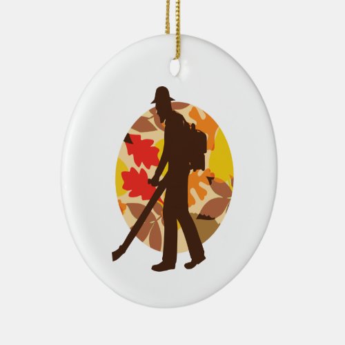 Leaf Blower Ceramic Ornament