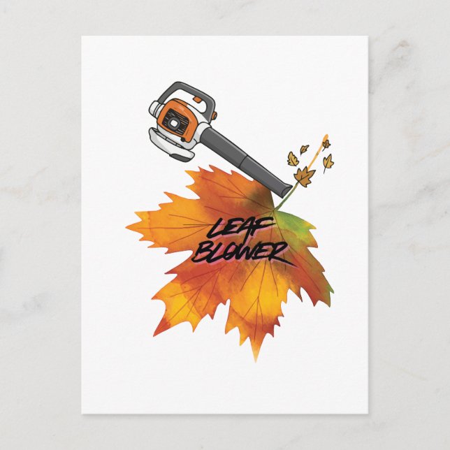 Leaf Blower Fall Costume Postcard (Front)