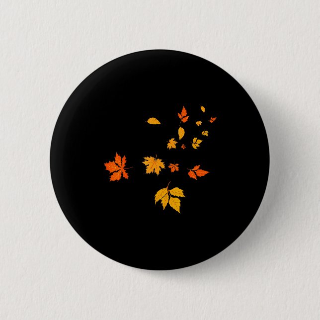 Leaf Blower Fall Leaves Funny Halloween Couple Mat Button (Front)