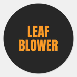 Leaf Blower Fall Leaves Funny Halloween Couple Mat Classic Round Sticker
