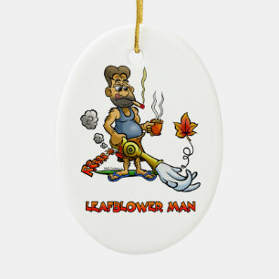 Leaf Blower Man! Ceramic Ornament