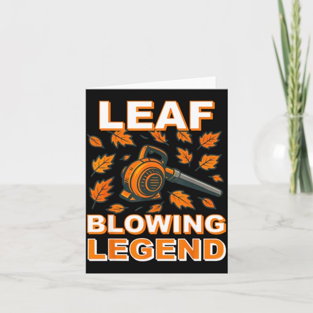 Leaf Blower Shirt Men Funny Lawn Care Leaf Blowing Card (Front)