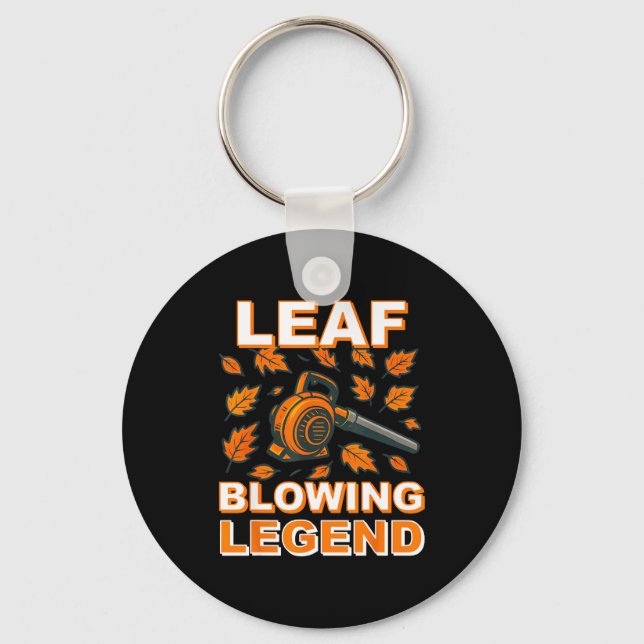 Leaf Blower Shirt Men Funny Lawn Care Leaf Blowing Keychain (Front)