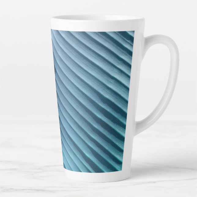 Leaf Blue Diagonal Latte Mug (Right)
