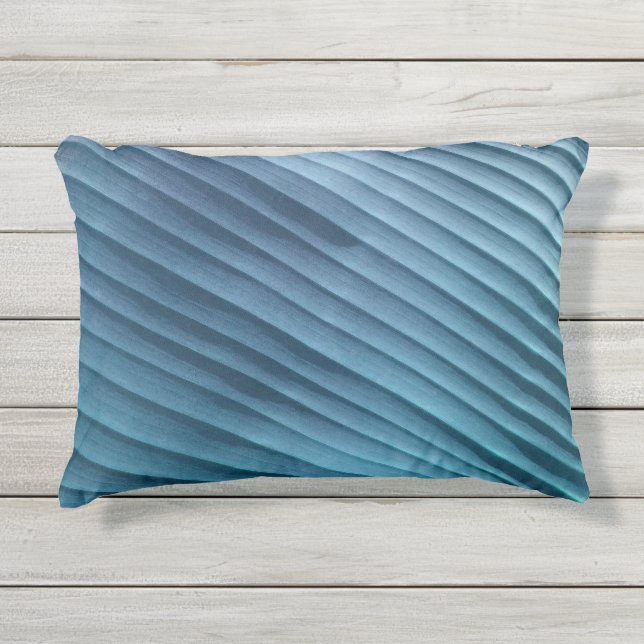 Leaf Blue Diagonal Outdoor Pillow (Front)