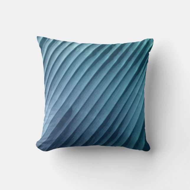 Leaf Blue Diagonal Throw Pillow (Front)