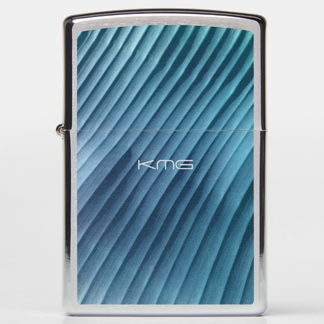 Leaf Blue Diagonal Zippo Lighter (Front)