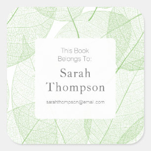 Leaf Bookplate This Book Belongs To Stickers