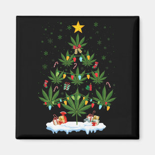 Leaf Christmas Tree Weed Stoner Xmas Premium Magnet