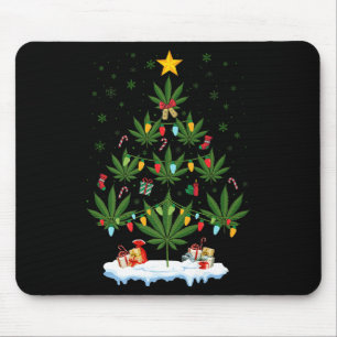 Leaf Christmas Tree Weed Stoner Xmas Premium Mouse Pad