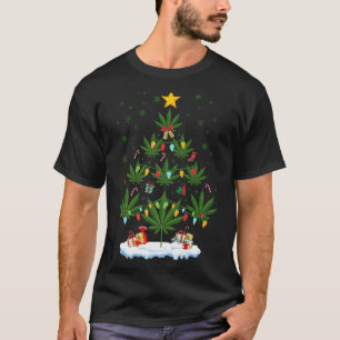 Leaf Christmas Tree Weed Stoner Xmas Premium T-Shirt