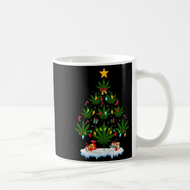 Leaf Christmas Tree Weed Stoner Xmas Premium Tri-b Coffee Mug (Right)
