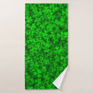 Leaf clover green shamrock spring bath towel