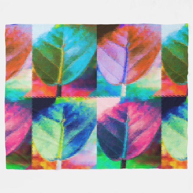 Leaf Colors Fleece Blanket (Front (Horizontal))