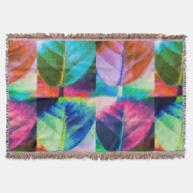 Leaf Colors Throw Blanket (Front)