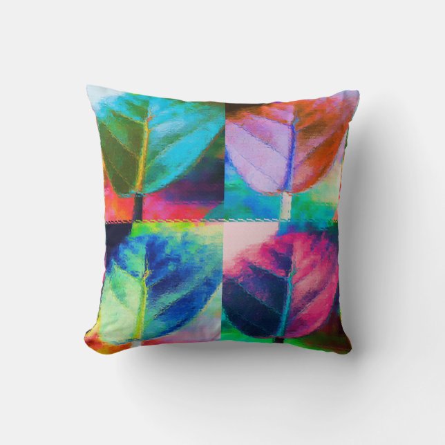 Leaf Colors Throw Pillow (Front)