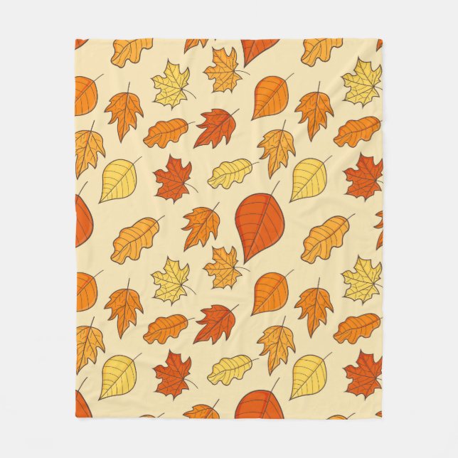 Leaf Concept: Autumn Symbol Pattern Fleece Blanket (Front)