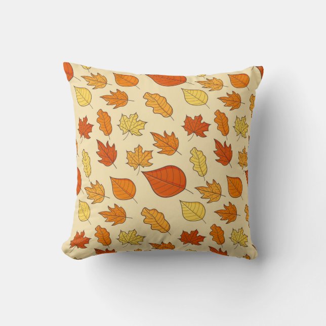 Leaf Concept: Autumn Symbol Pattern Throw Pillow (Front)