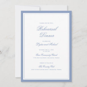 Leaf Crest Monogram   Scalloped Rehearsal Dinner Invitation