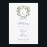 Leaf Crest Monogram Wedding Program<br><div class="desc">This program design has a watercolor leaf crest surrounding your monogram and includes order of events and bridal party details. This design coordinates with other designs from the Leaf Crest Monogram Wedding Collection</div>