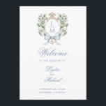Leaf Crest Monogram Wedding Program<br><div class="desc">This program design has a watercolor leaf crest surrounding your monogram and includes order of events and bridal party details. This design coordinates with other designs from the Leaf Crest Monogram Wedding Collection</div>