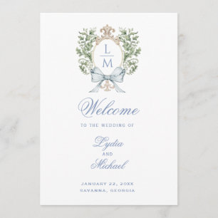 Leaf Crest Monogram Wedding Program
