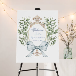 Leaf Crest w/ Bow Wedding Welcome Foam Board