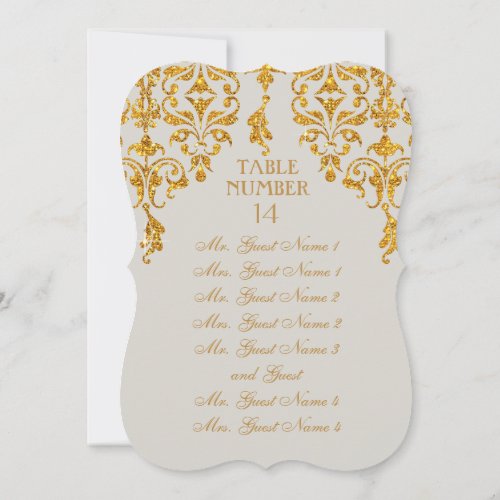 Leaf Damask Art Nouveau Table Seating Chart Invitation