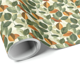 Leaf Design Gift Wrapping Paper with Leaves Fall