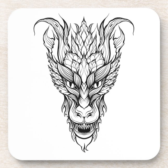 Leaf Dragon Beverage Coaster (Front)
