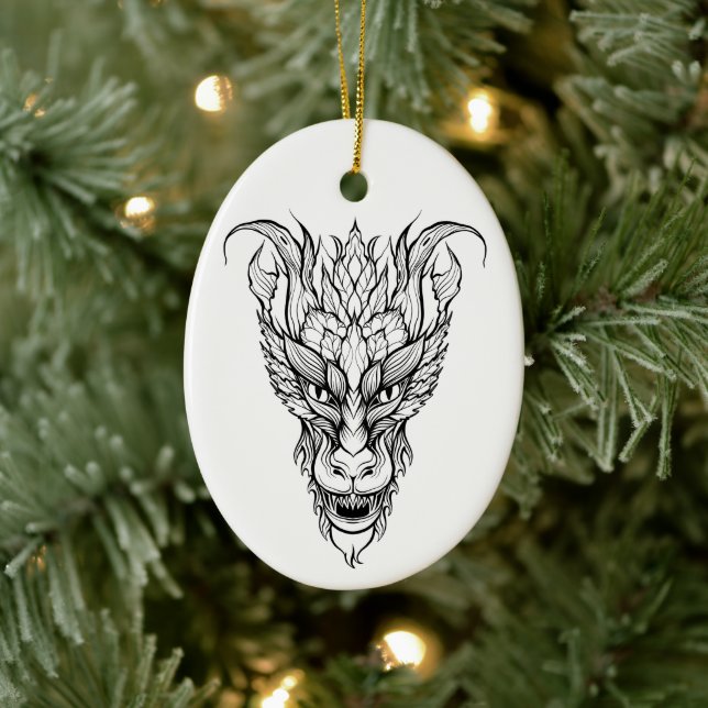 Leaf Dragon Ceramic Ornament (Tree)