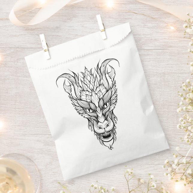 Leaf Dragon Favor Bag (Clipped)