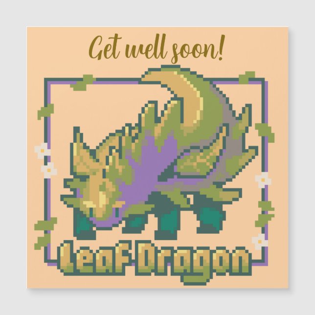 Leaf dragons, pixel art, Get Well soon (Front)