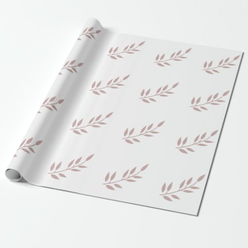Leaf Dusty Rose Weddings Christmas Pink Pattern Wrapping Paper