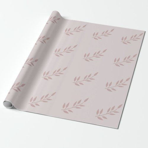 Leaf Dusty Rose Weddings Pink Pattern Christmas Wrapping Paper