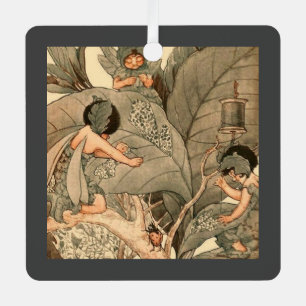 Leaf Faeries Mending Leaves Metal Ornament
