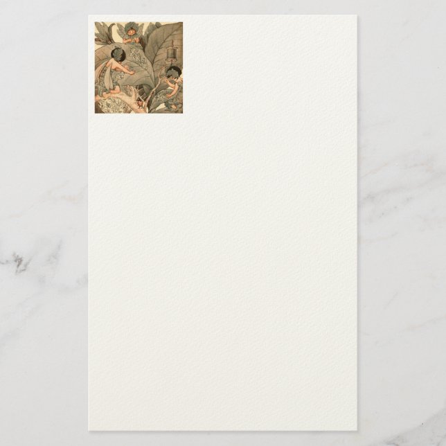 Leaf Faeries Mending Leaves Stationery (Front)