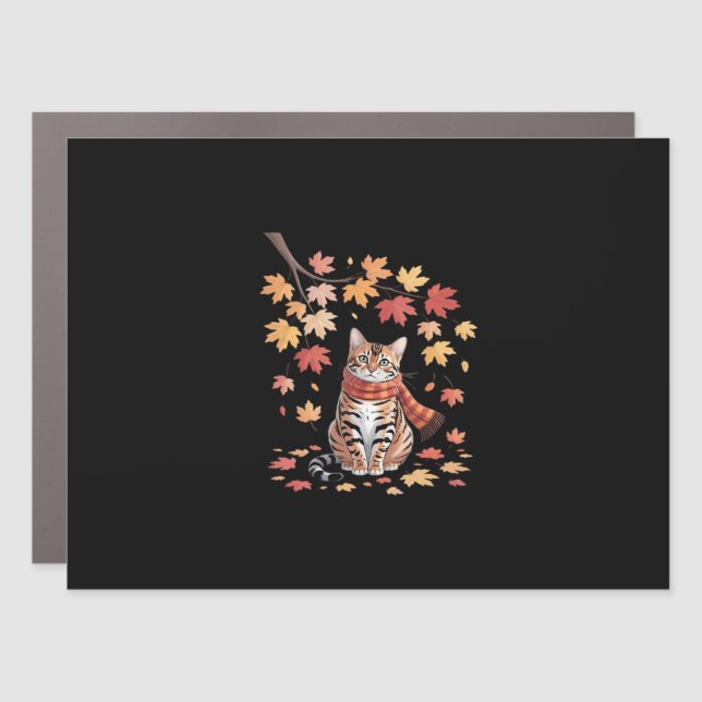 Leaf Fall Tree Hello Autumn Thanksgiving It’s Fall Car Magnet (Front)