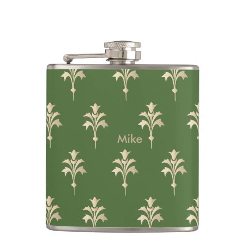 Leaf Fleur_de_lis pattern Flask