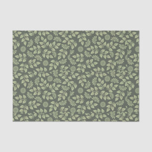 Leaf Flower Pattern Sunroom Decoupage Sage Green Tissue Paper