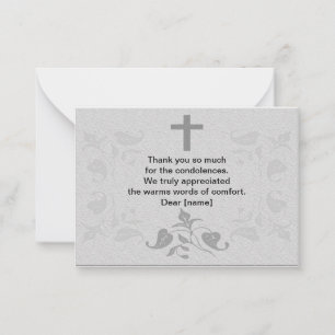 Leaf Frame After Funeral Thank You Cards