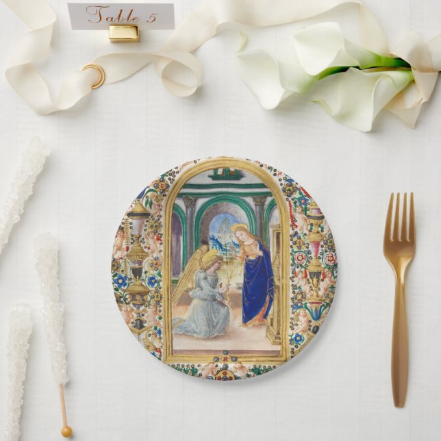 Leaf from a Book of Hours    Paper Plates (Wedding)