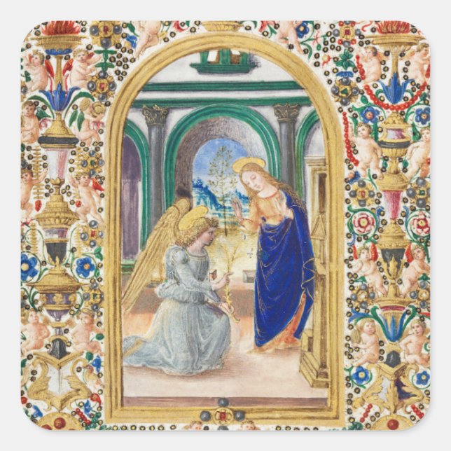 Leaf from a Book of Hours   Square Sticker (Front)