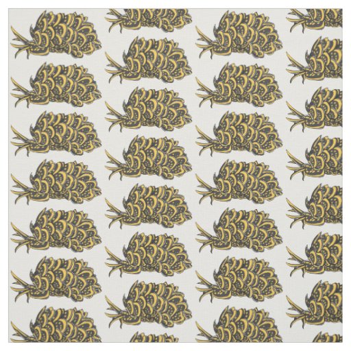 Leaf gilled sea slug cartoon illustration  fabric