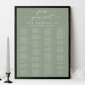 Leaf Green Alphabetical Wedding Seating Chart
