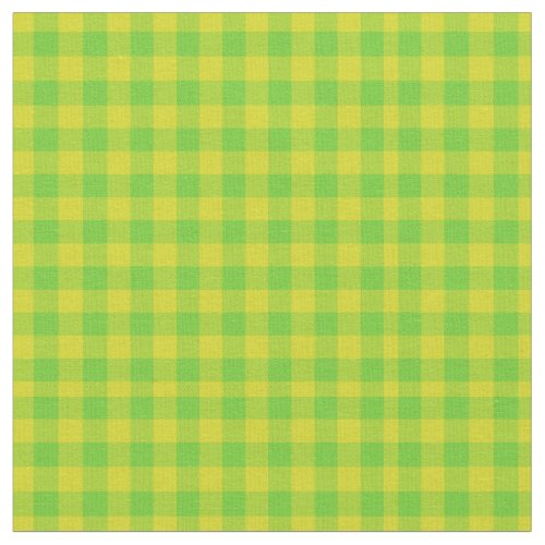 Leaf Green and Yellow Check Gingham Pattern Fabric