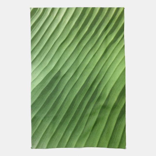 Leaf Green Diagonal Kitchen Towel (Vertical)